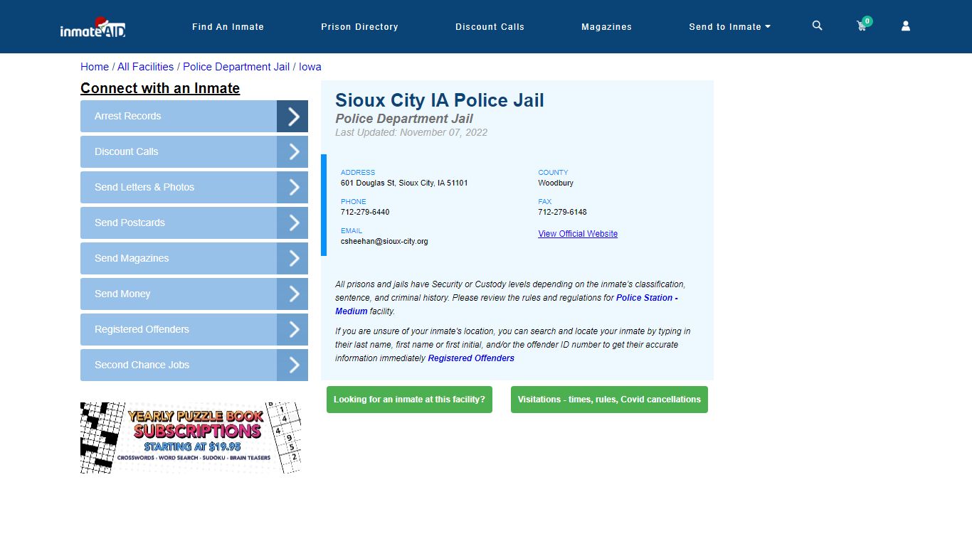 Sioux City IA Police Jail & Inmate Search - Sioux City, IA